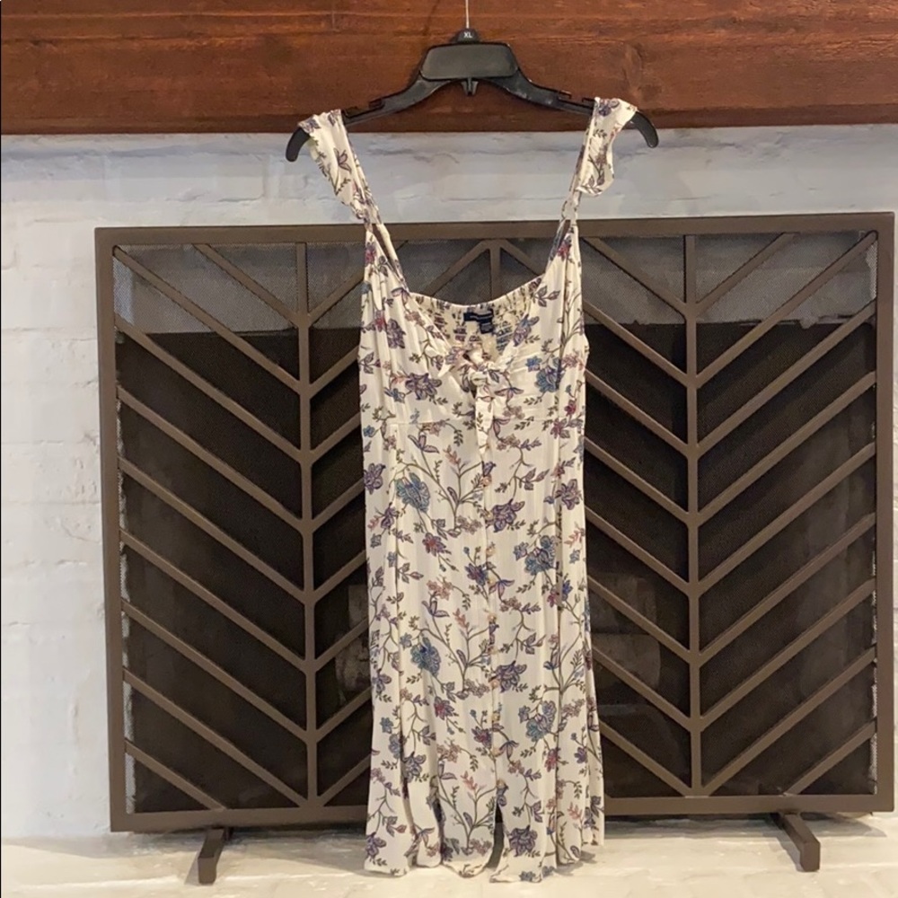 Floral knee length dress.